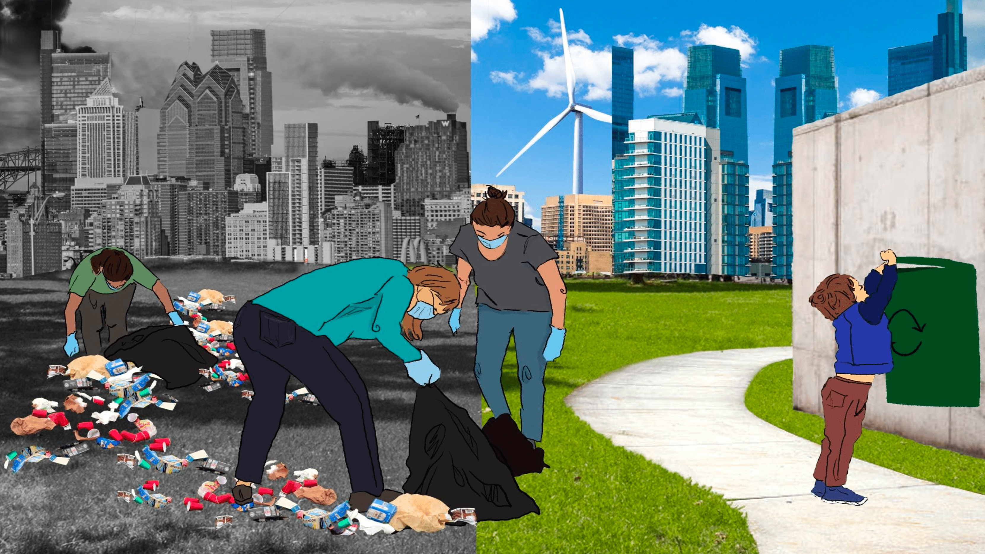 Civics Environmental sustainability mural student project
