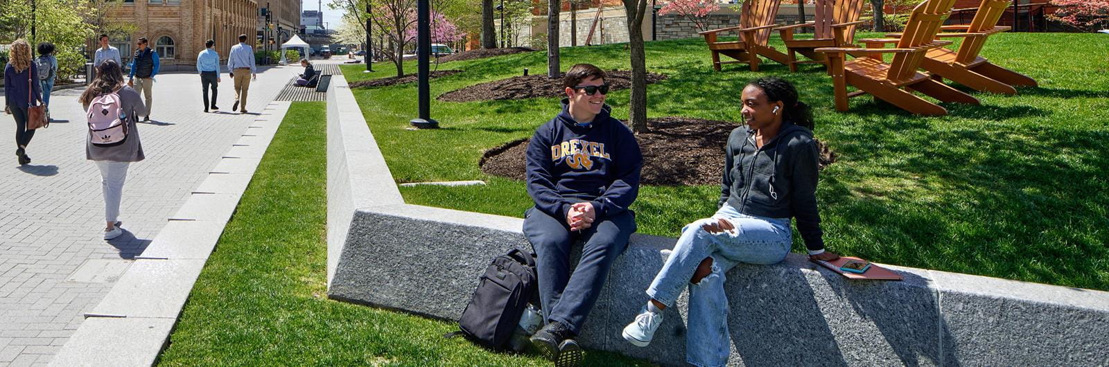 Drexel Students in Perelman Plaza