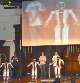 Robot showcase HUBO adult-sized humanoid robots