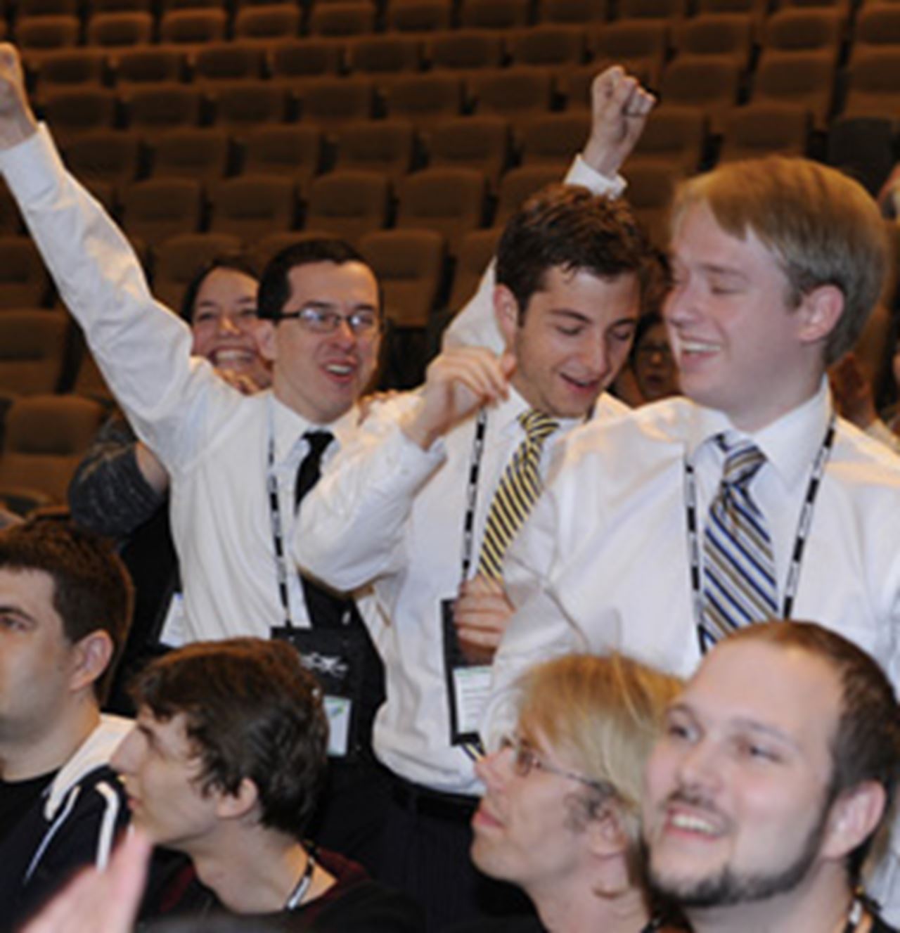 Keith Ayers, N. Taylor Mullen and Matt Lesnak, team Drexel Dragons, at Microsoft Imagine Cup Worldwide Finals
