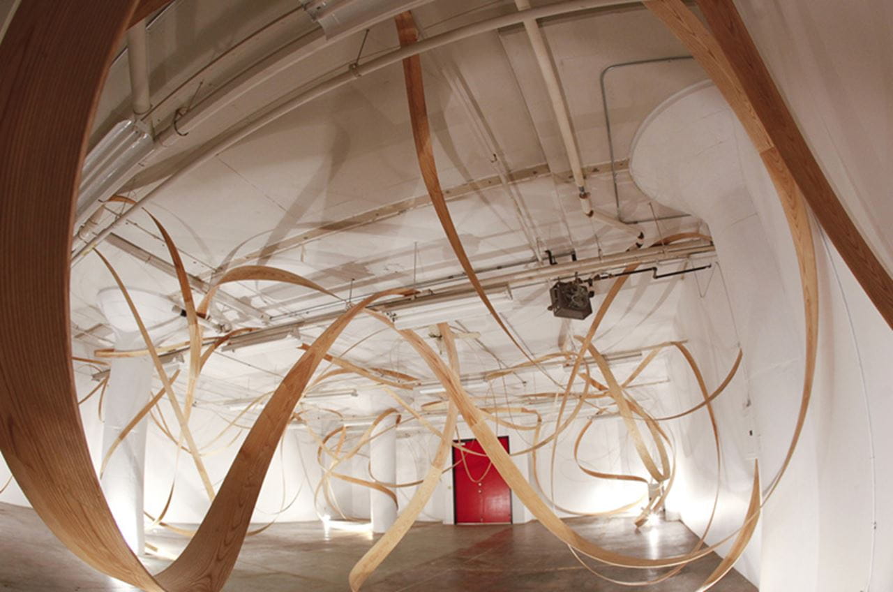 Abstract wood sculpture by Jeremy Holmes