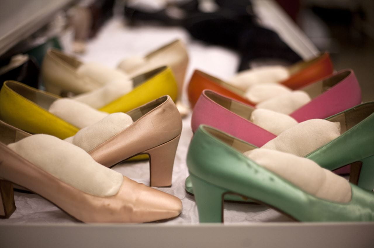 1960s shoes in compact storage. Photograph by Michael J. Shepherd. 