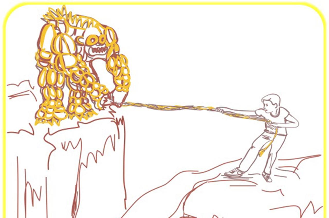 Tug of war with a monster