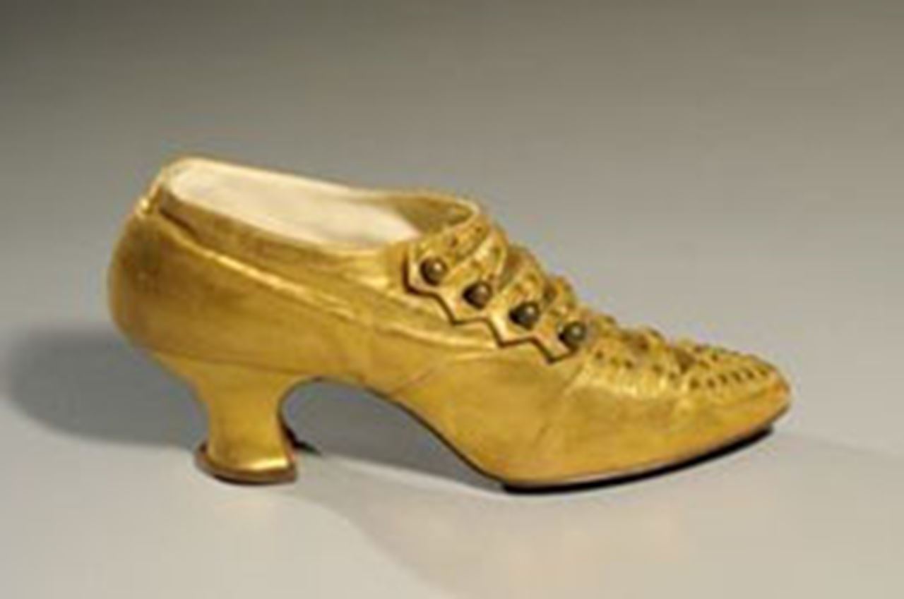 gold evening shoes