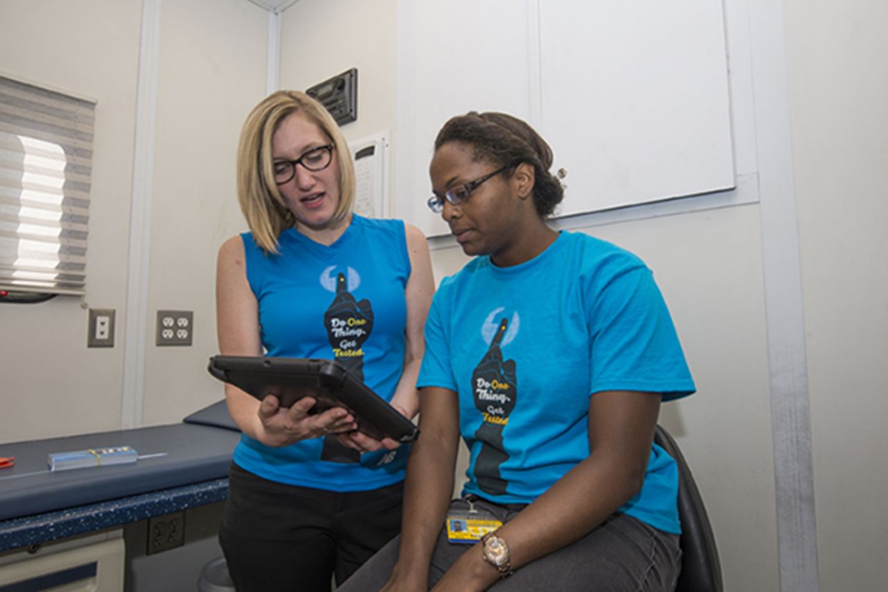 Dr. Stacey Trooskin with a medical student