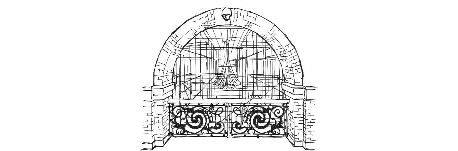 Student sketch of Main Building ceiling.