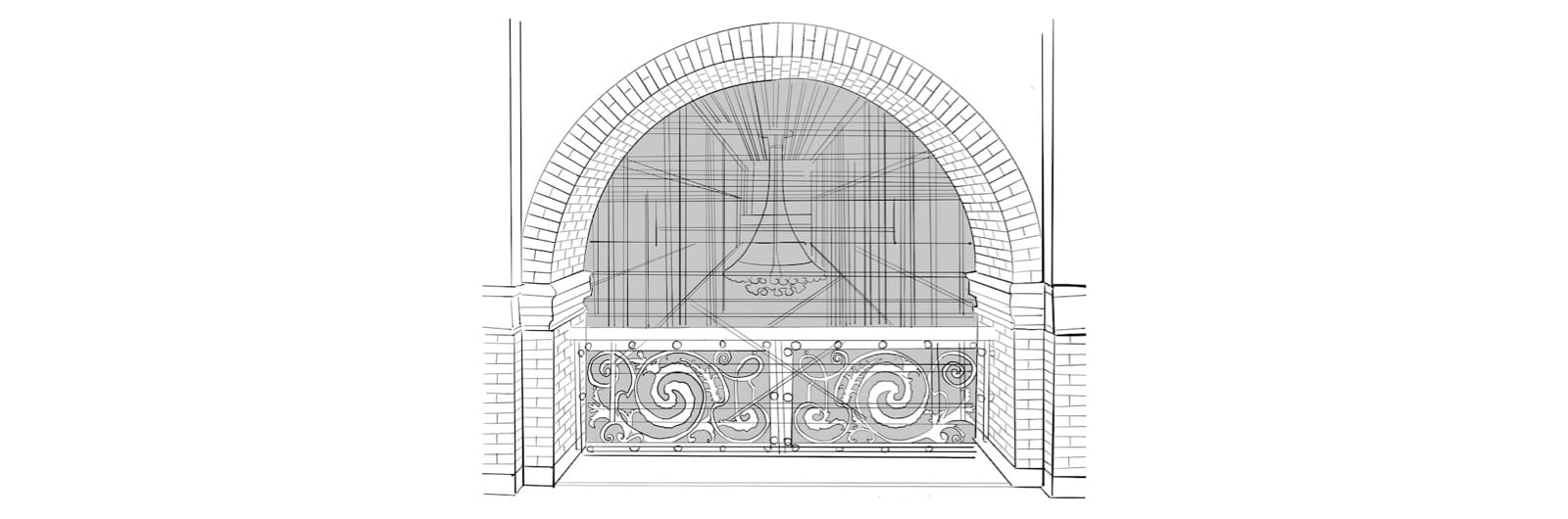 Student sketch of Main Building ceiling.