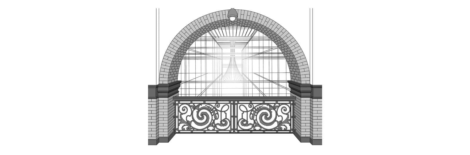 Student sketch of Main Building ceiling.