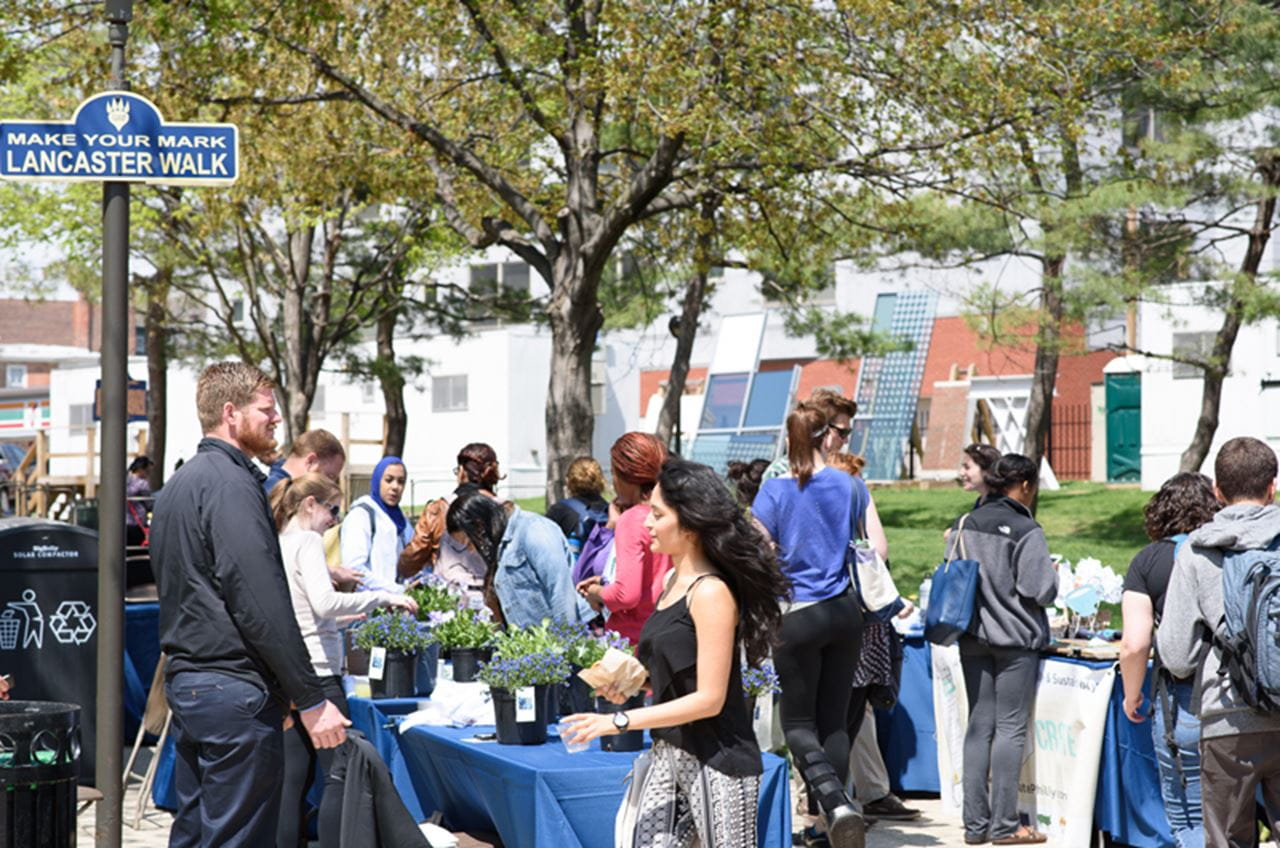 The scene on Lancaster Walk for the Drexel Earth Day Block Party. Photo courtesy of Hanbit Kwon Photography.