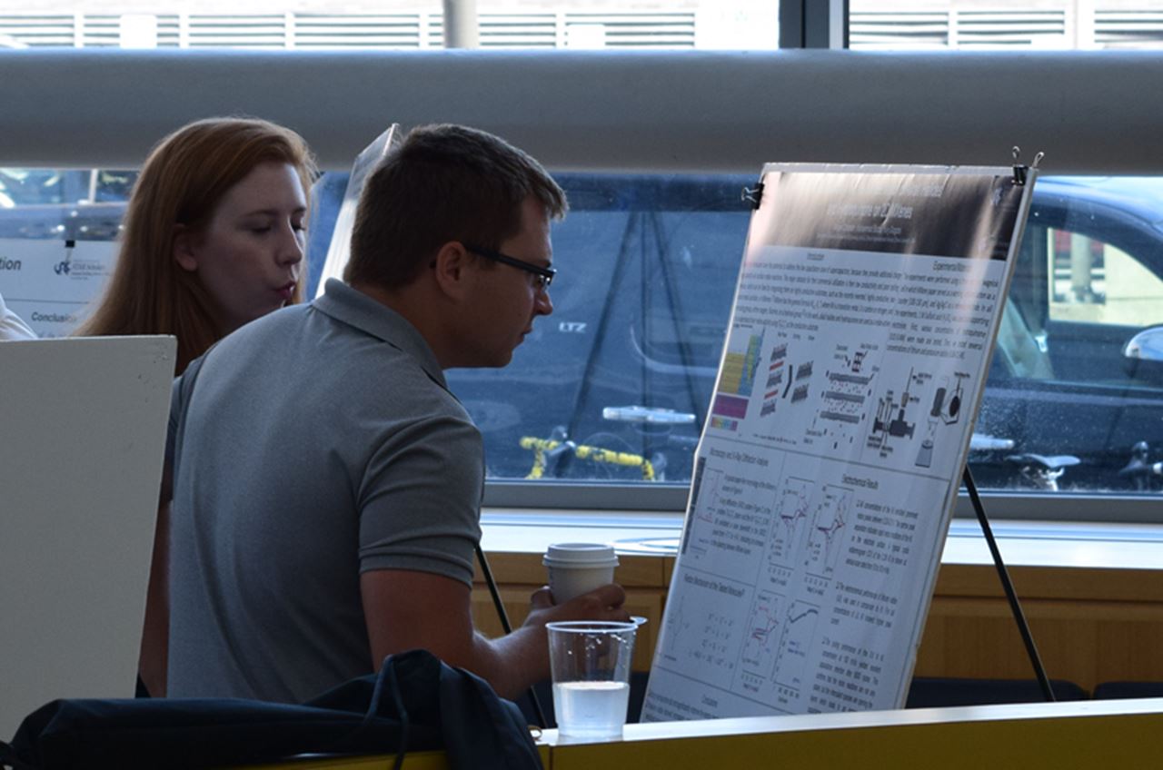 Megan Chatham presenting her research on Alkali Metal Halides.