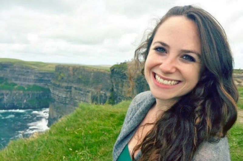 Political science student Hannah Abrams at the Cliffs of Moher.