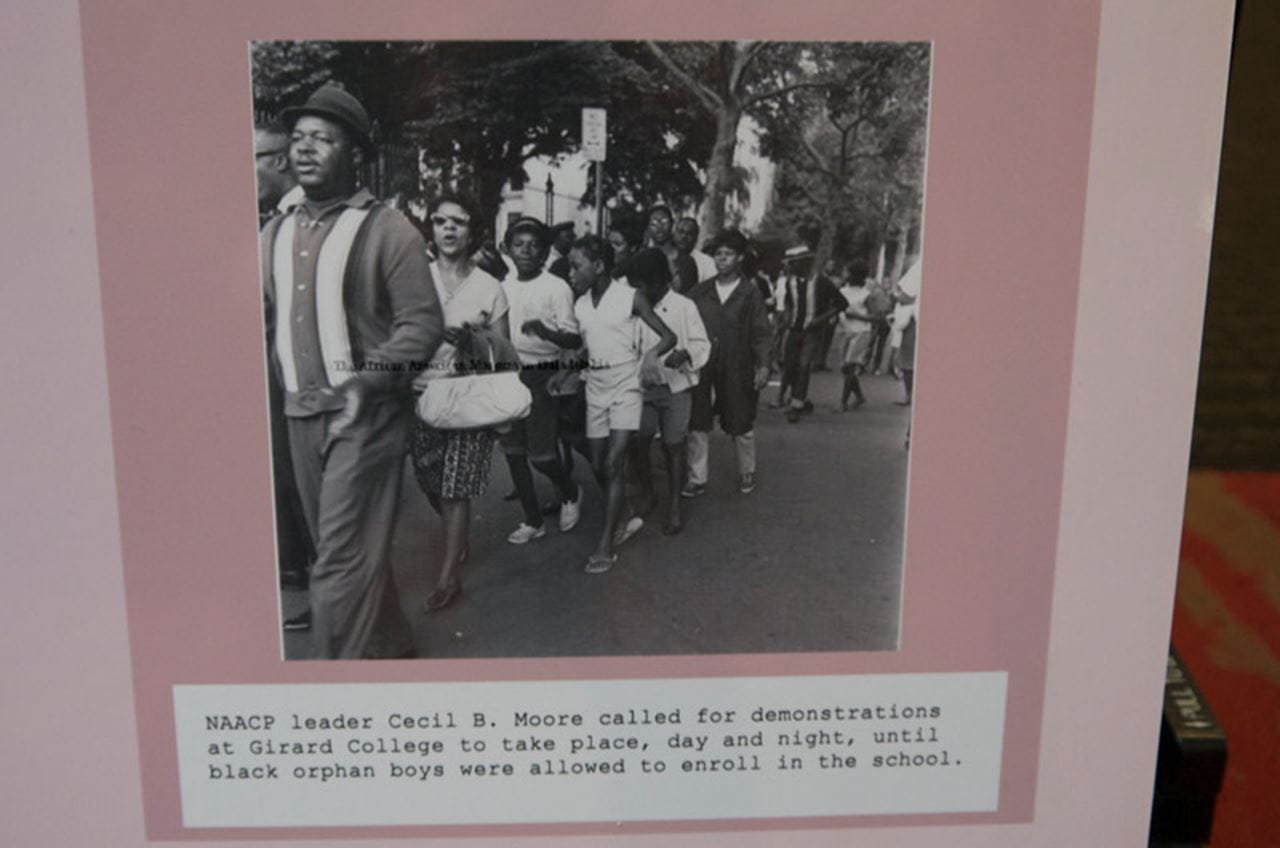 A local tie in the exhibit, the protests of Girard College in Philadelphia.