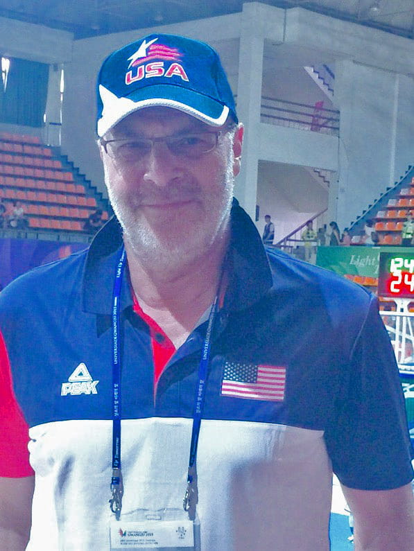 Drexel’s athletic director, Eric Zillmer, PsyD, assisted with the sports intern program for Team USA at the 2015 World University Games in Gwangju, South Korea. Photo credit: Drexel Athletics.
