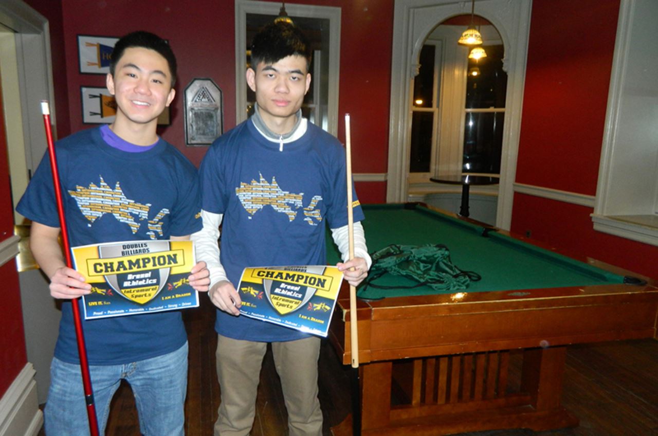 Intramural billiards doubles champions: Team Yo.