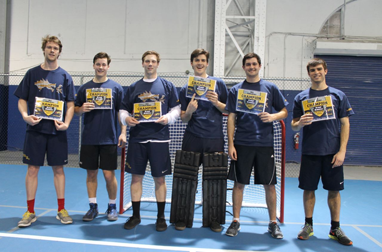 Intramural floor hockey men's champions: Sunnyvale Samsquatches.