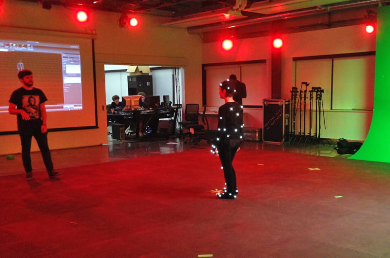 Students working in the Motion Capture Studio at Drexel.