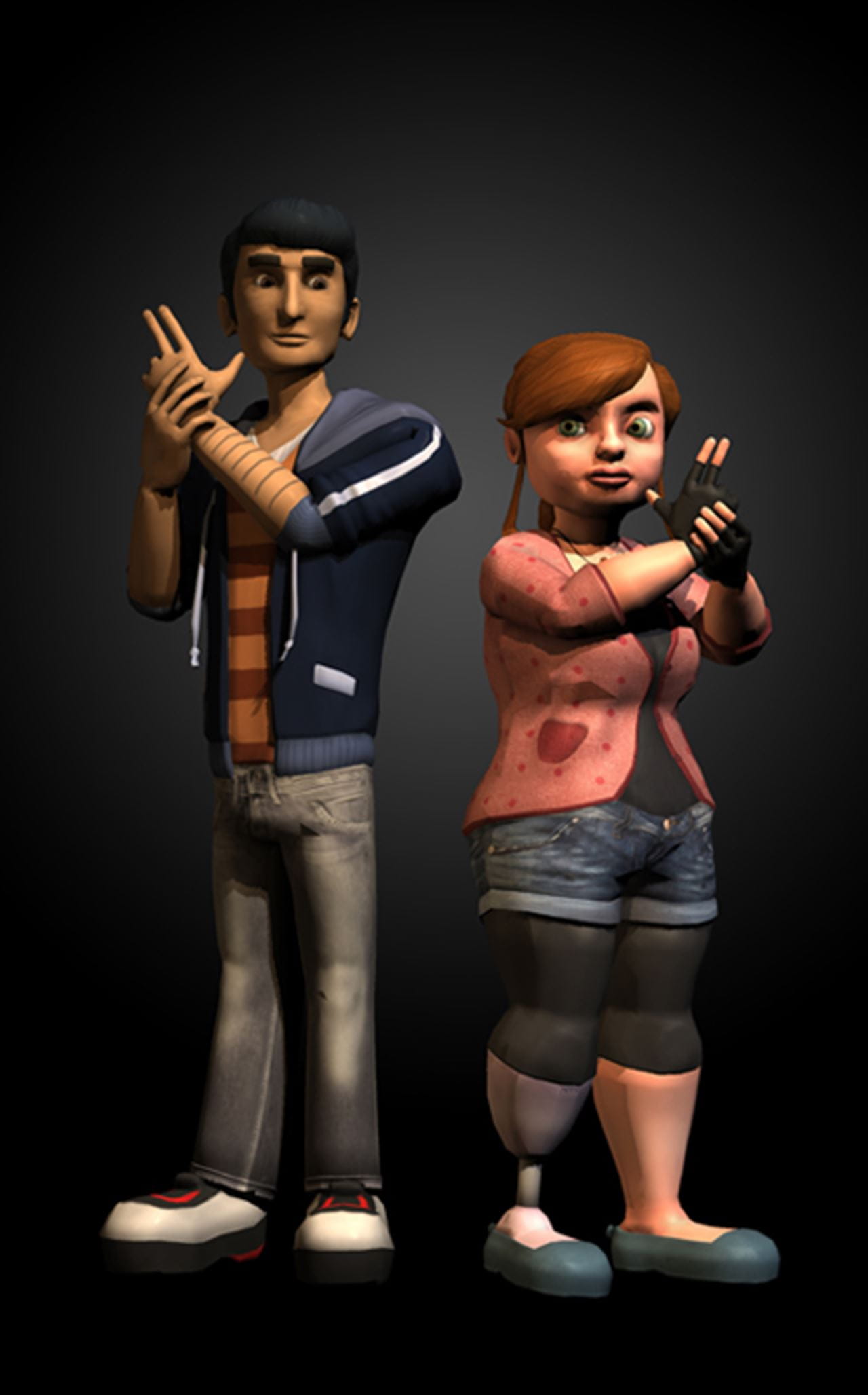 Concept art of Spencer and Trish, the main characters of "Conspicua," a point-and-click adventure game in which the two characters, with very different perspectives, explore a mansion. The game was developed as a senior project in Drexel's undergraduate program.