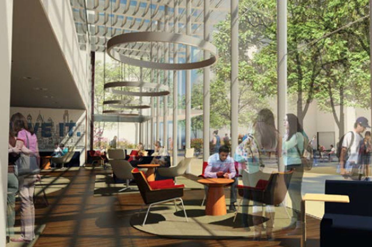Rendering of the interior of the Korman Center's proposed solarium.