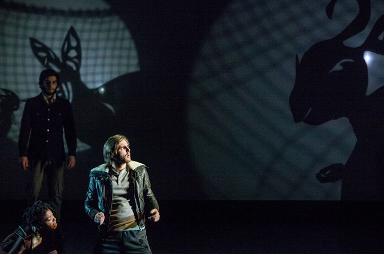 (L-R, front) Simpatico's Cortnee Nicole Love and Alex McCormick, (back) Drexel student Joseph Canuso. Photo credit: Kate Raines.