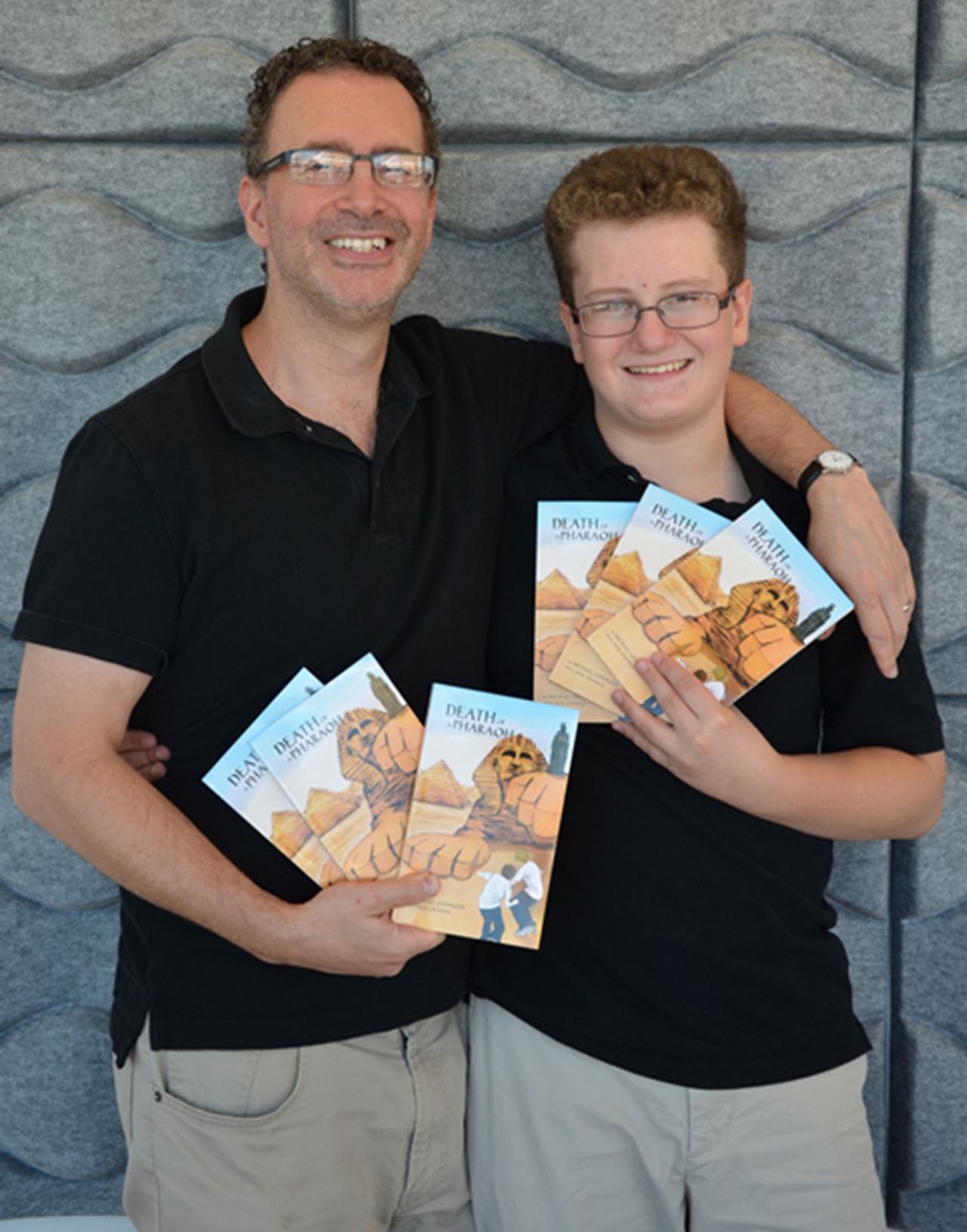 Kline School of Law Professor Alex Geisinger with his son, Michael Geisinger, author of "Death of a Pharaoh."