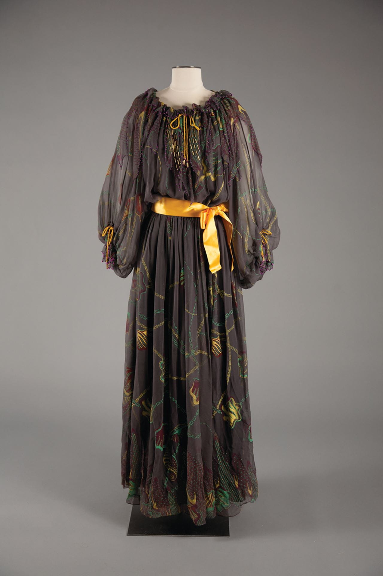 English evening dress by Zandra Rhodes, circa 1983, gift of Mrs. J. Welles Henderson. Photo by Michael J. Shepherd.