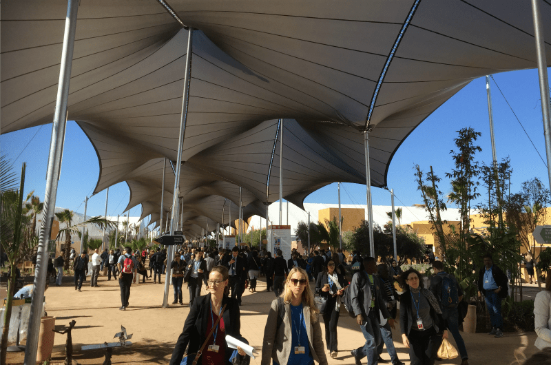 The central corridor at the COP22 conference in Morocco.