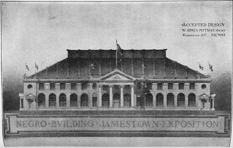 William Sidney Pittman's designs for the Negro Building.