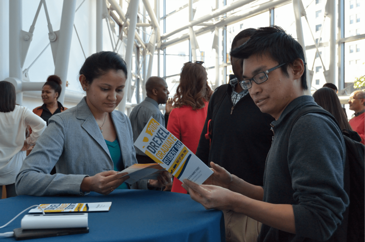 Drexel students mingle at this year's Graduate Student Day.