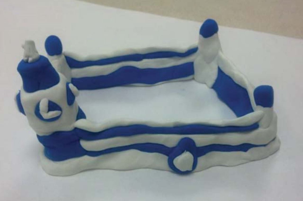 A depiction of Philadelphia City Hall using modeling clay by one of the study participants. Courtesy of Girija Kaimal.