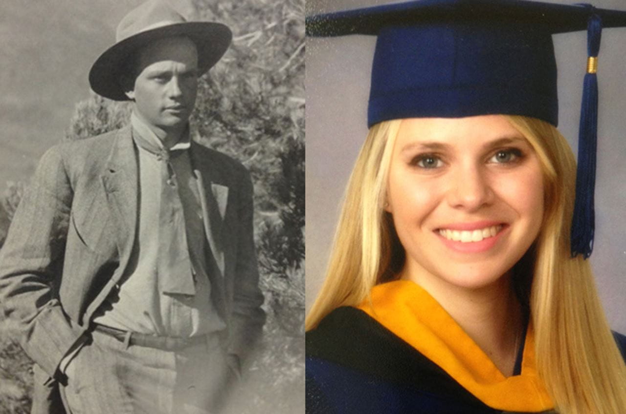 Milton Huston, and his great-grandniece, Elizabeth Peckham