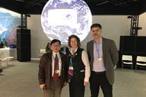 Drexel faculty (from left) Longjian Liu, Carol Collier and Franco Montalto were among the eight participants who traveled to Paris, France to represent Drexel at the 2015 COP21 conference.