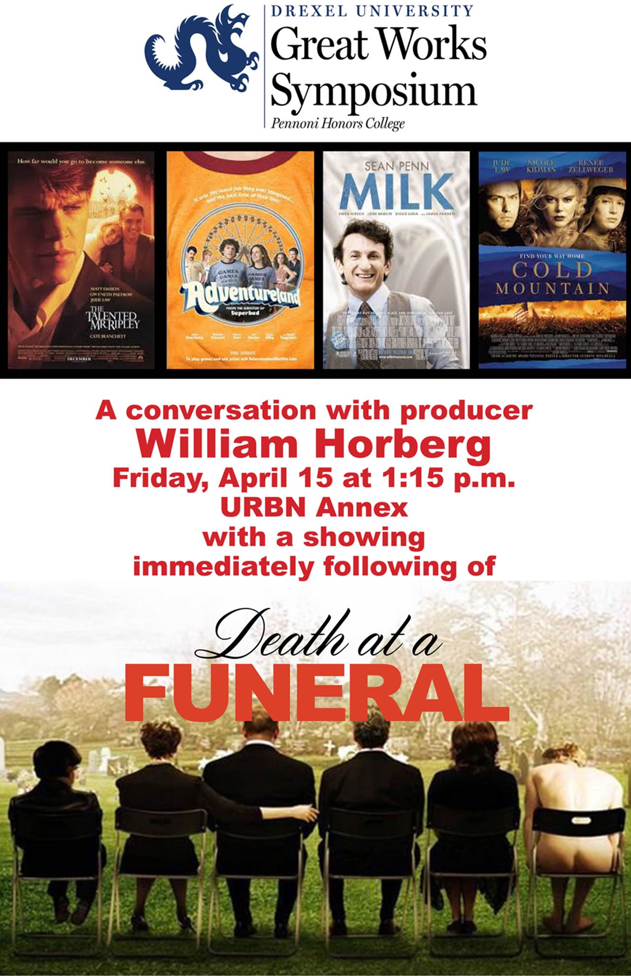 Promotional poster for Horberg's talk.