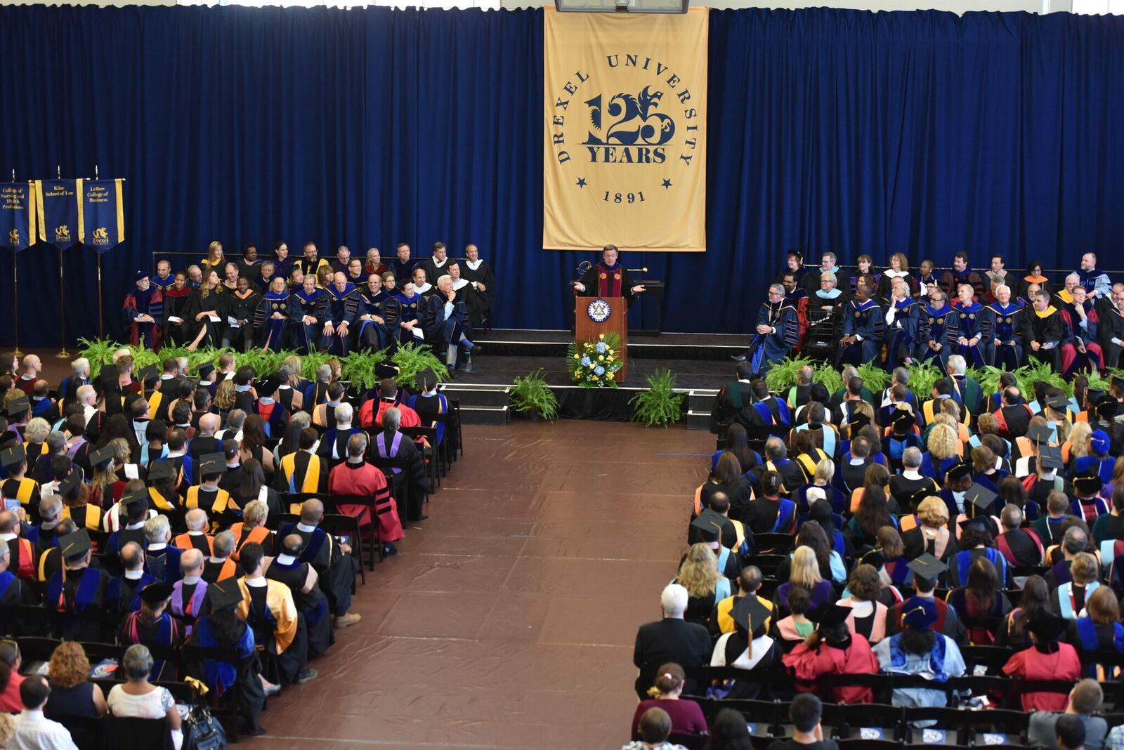 Keynote speaker Michael M. Crow, PhD, president of Arizona State University, gives his address at Convocation.