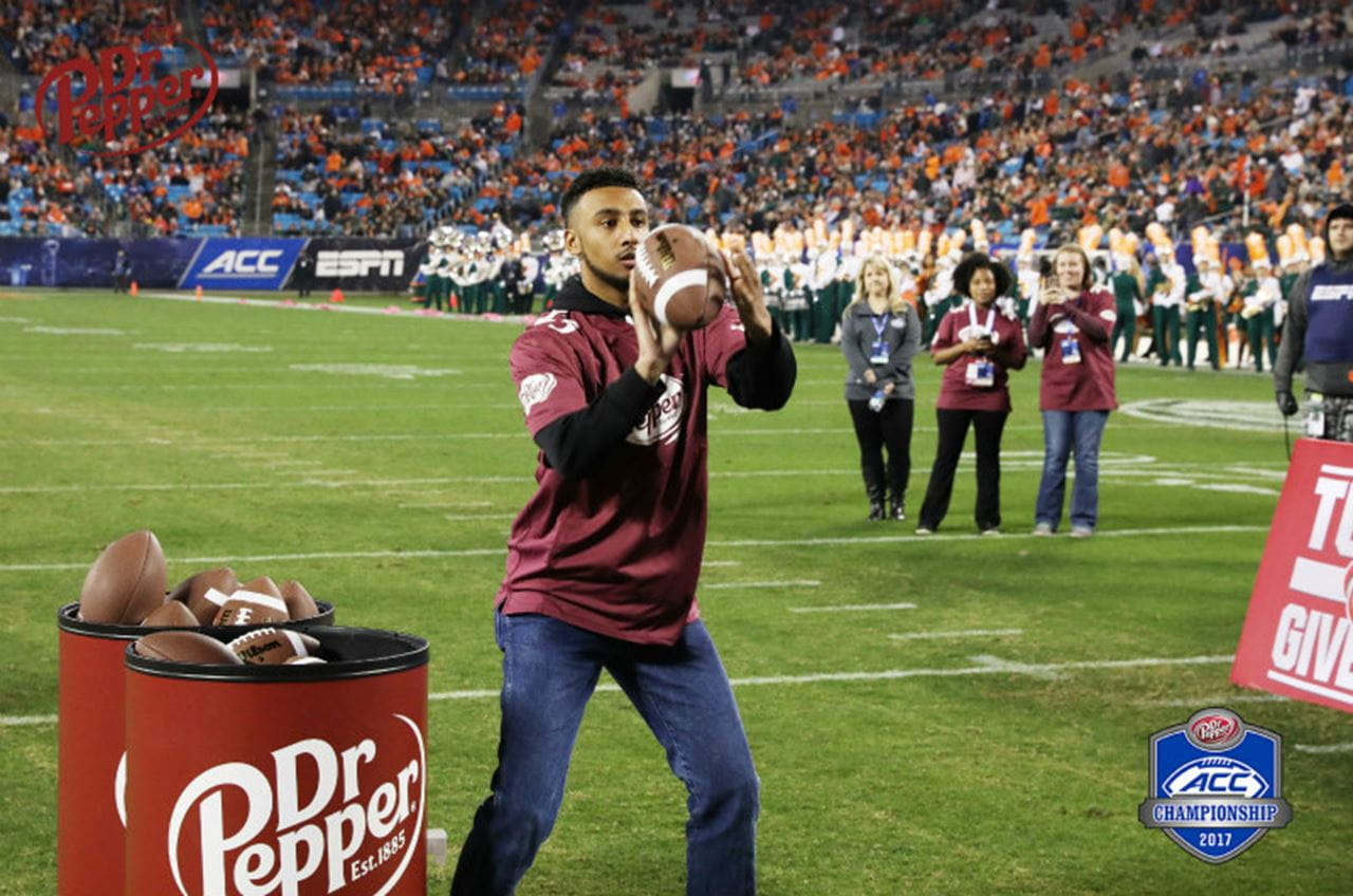 Isaiah Hoffman making one of the winning football throws.
