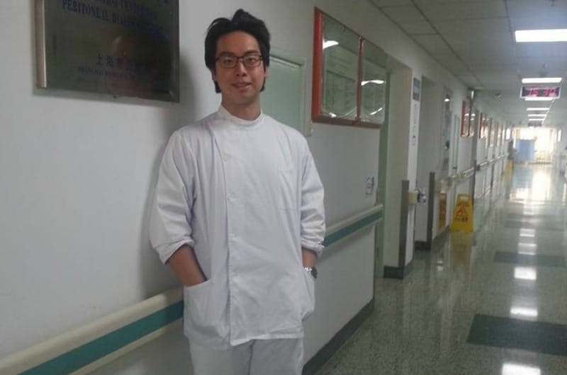Peter Ngo ready for work at Renji Hospital.