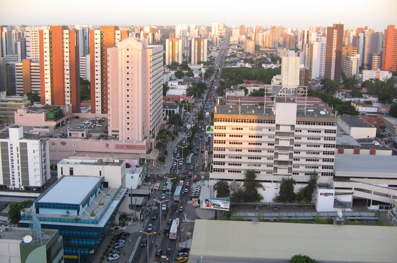 A view downtown in Fortaleza, Brazil.