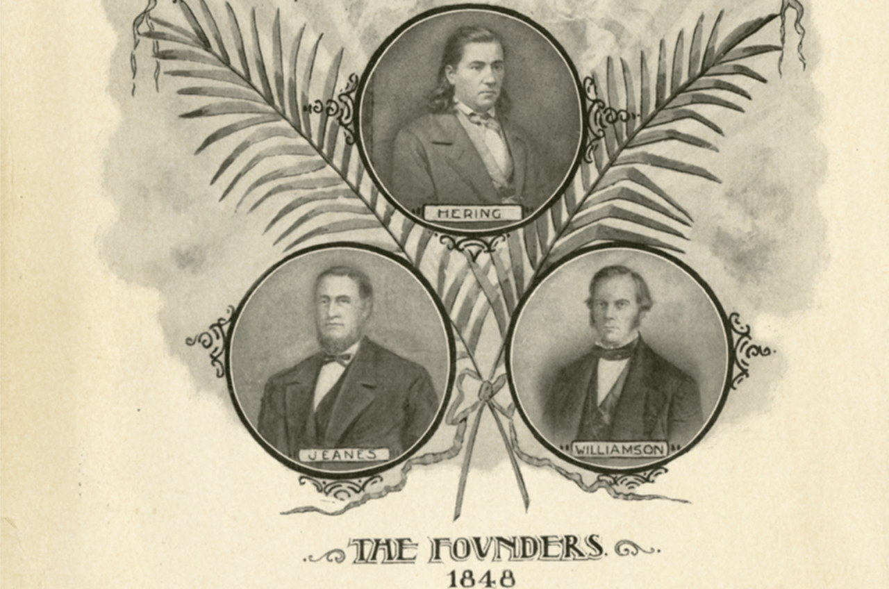 The three founders of Hahnemann Medical College, started in 1848: Constantine Hering, MD; Jacob Jeanes, MD; and Water Williamson, MD. 