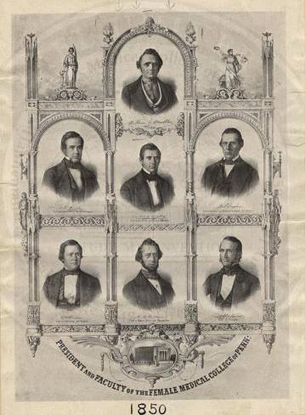 The faculty and president of Woman's Medical College of Pennsylvania at its founding in 1850. Photo courtesy Legacy Center Archives, Drexel College of Medicine.