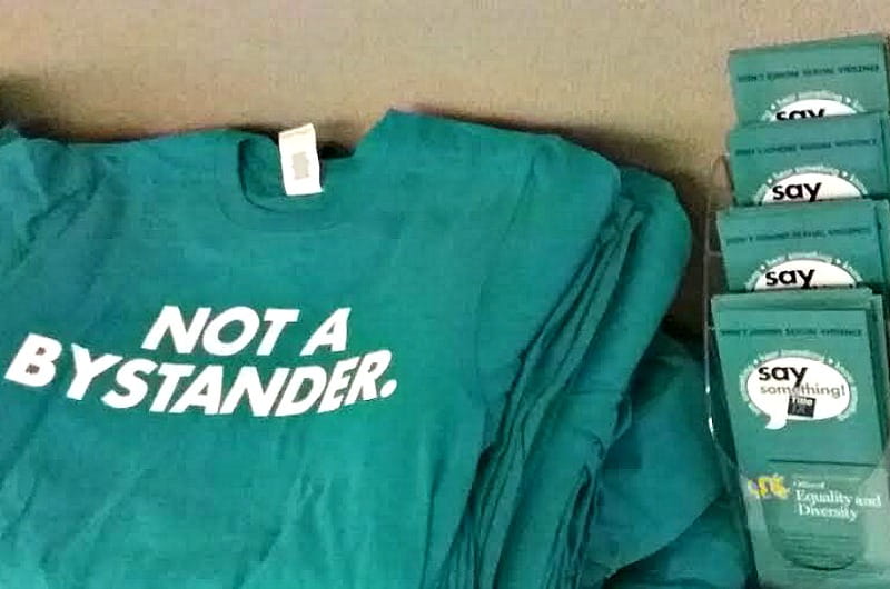 T-shirts and promotional materials for Drexel's Sexual Assault Awareness Month.