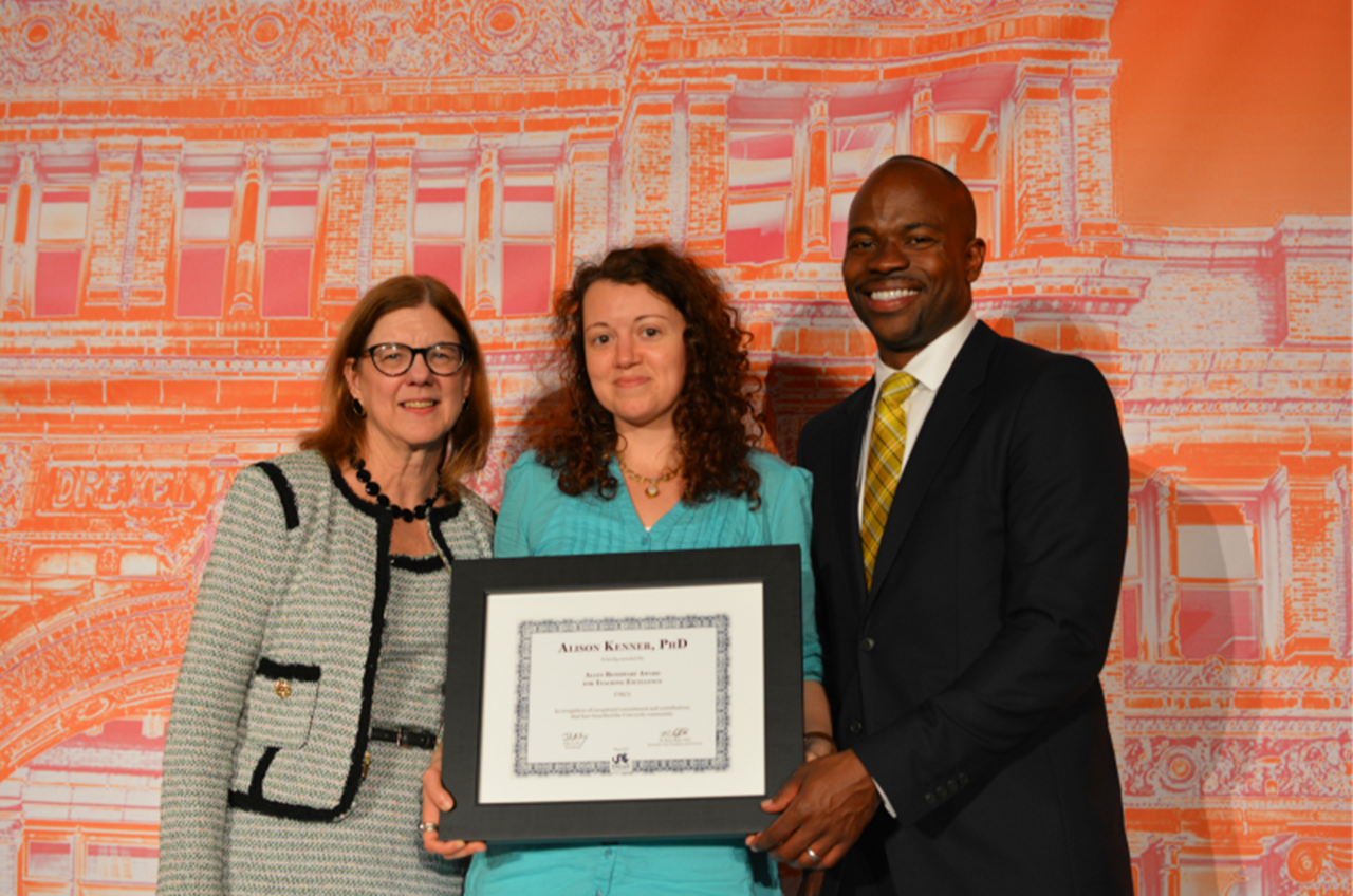 Provost Brian Blake with honoree Alison Kenner.