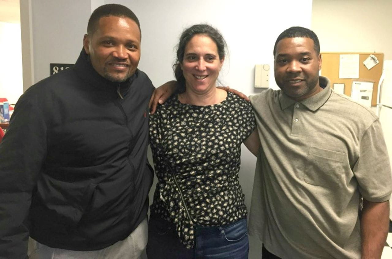 Drexel professor Cheri Brooks, center, alongside Courtney Boyd, left, and John Pace.