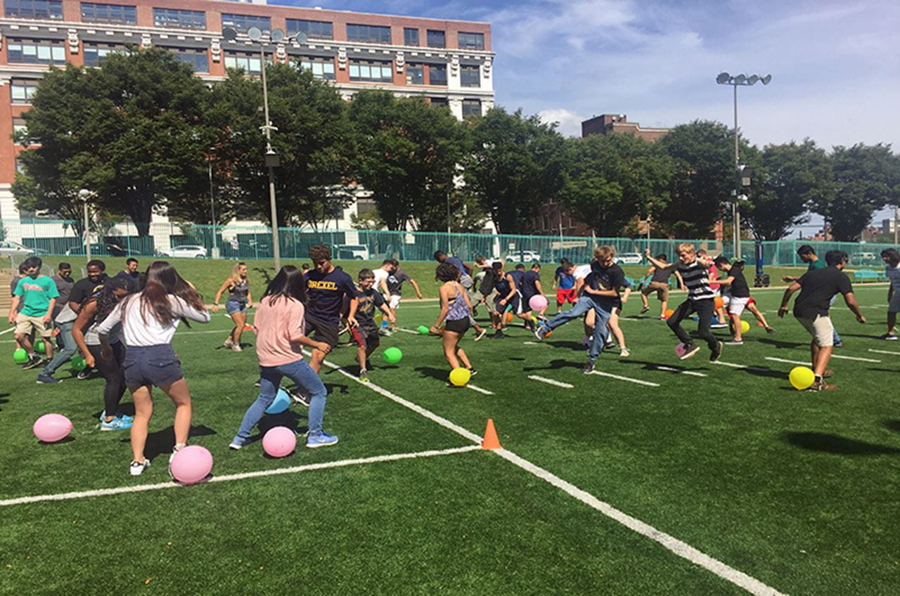 Drexel students playing live Mario Kart. 