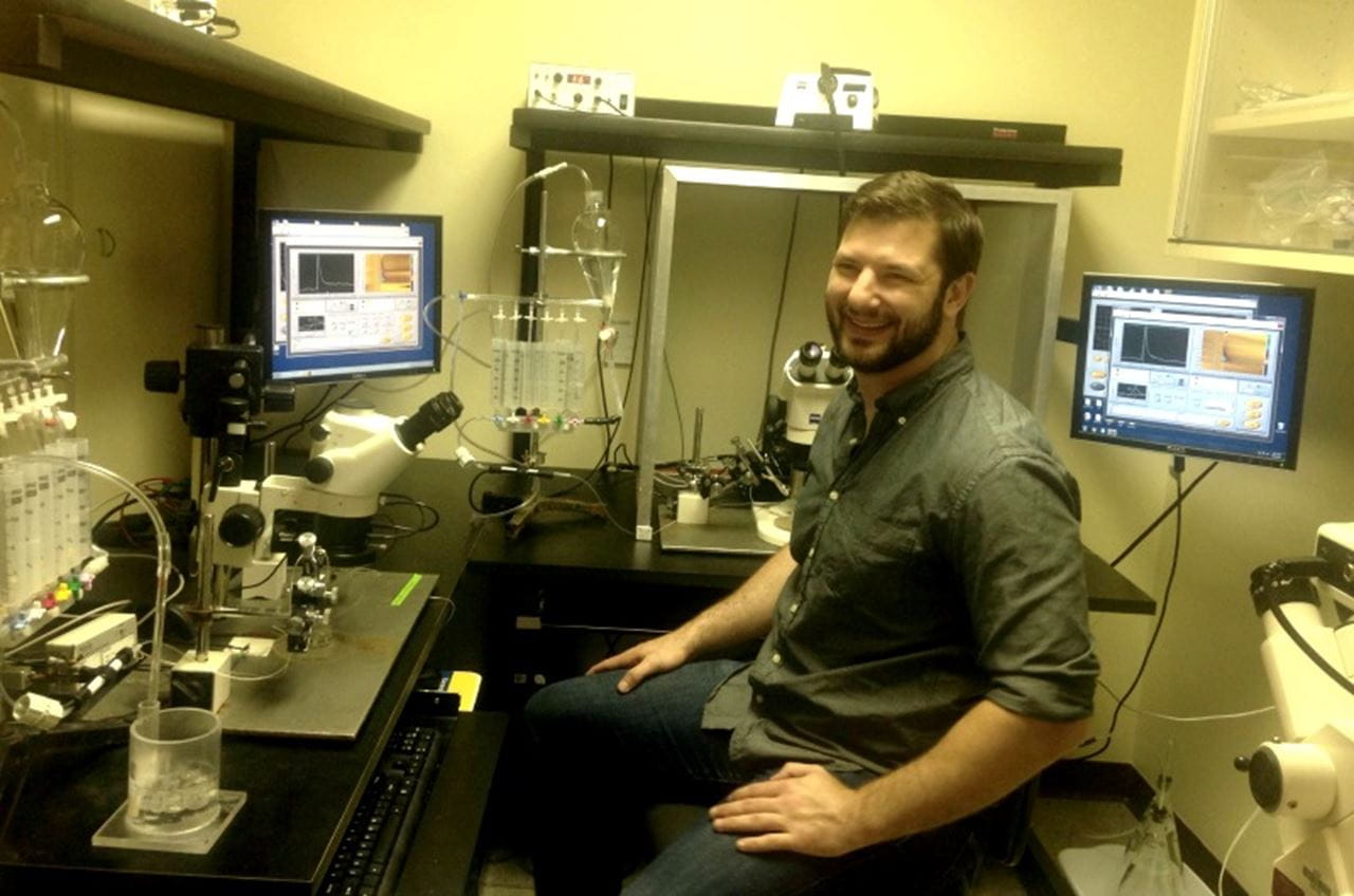 Zak Brodnik in the lab