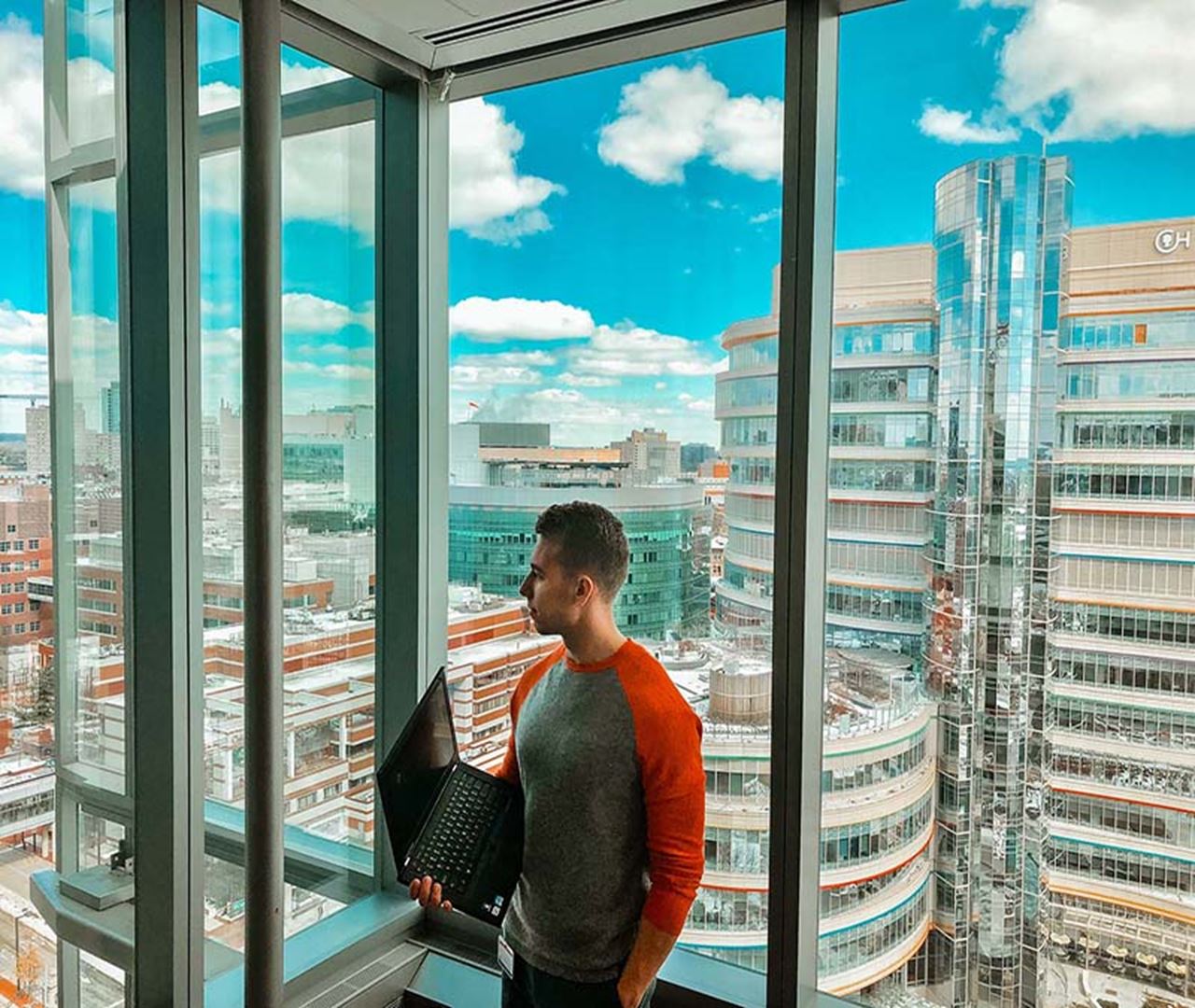 As a clinical data analyst at the Children’s Hospital of Philadelphia, Yevgeniy Yakovlev meets with his team on the 11th floor on the Colket Translational Research Building, where they use data collected throughout the entire hospital to support projects that improve patient outcomes. 