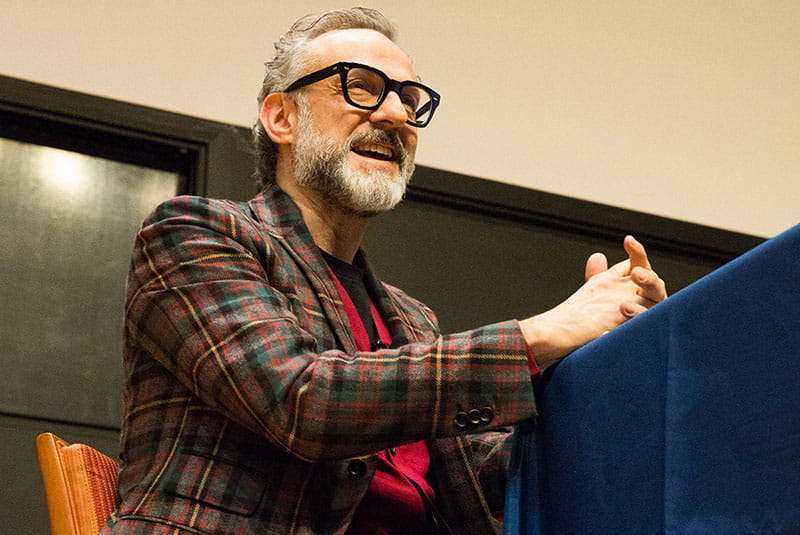World-renowned Italian chef Massimo Bottura at an event hosted by Drexel’s Center for Food and Hospitality Management and the Philly Chef Conference.