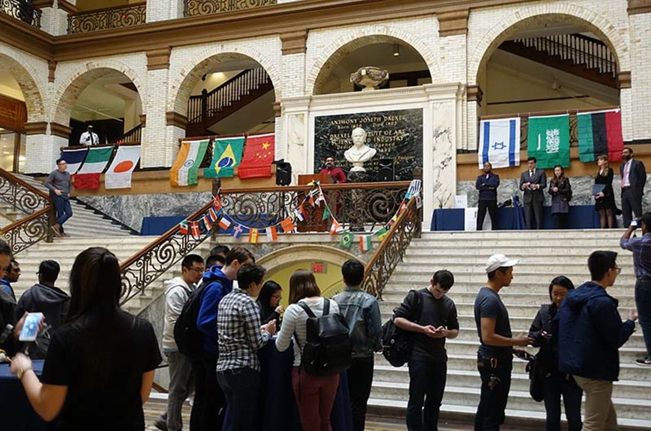 Melvin Mathew, a doctoral candidate in the College of Engineering, spoke at the recent Festival of Nations, which he helped put together as president of Drexel's International Graduate Student Association.