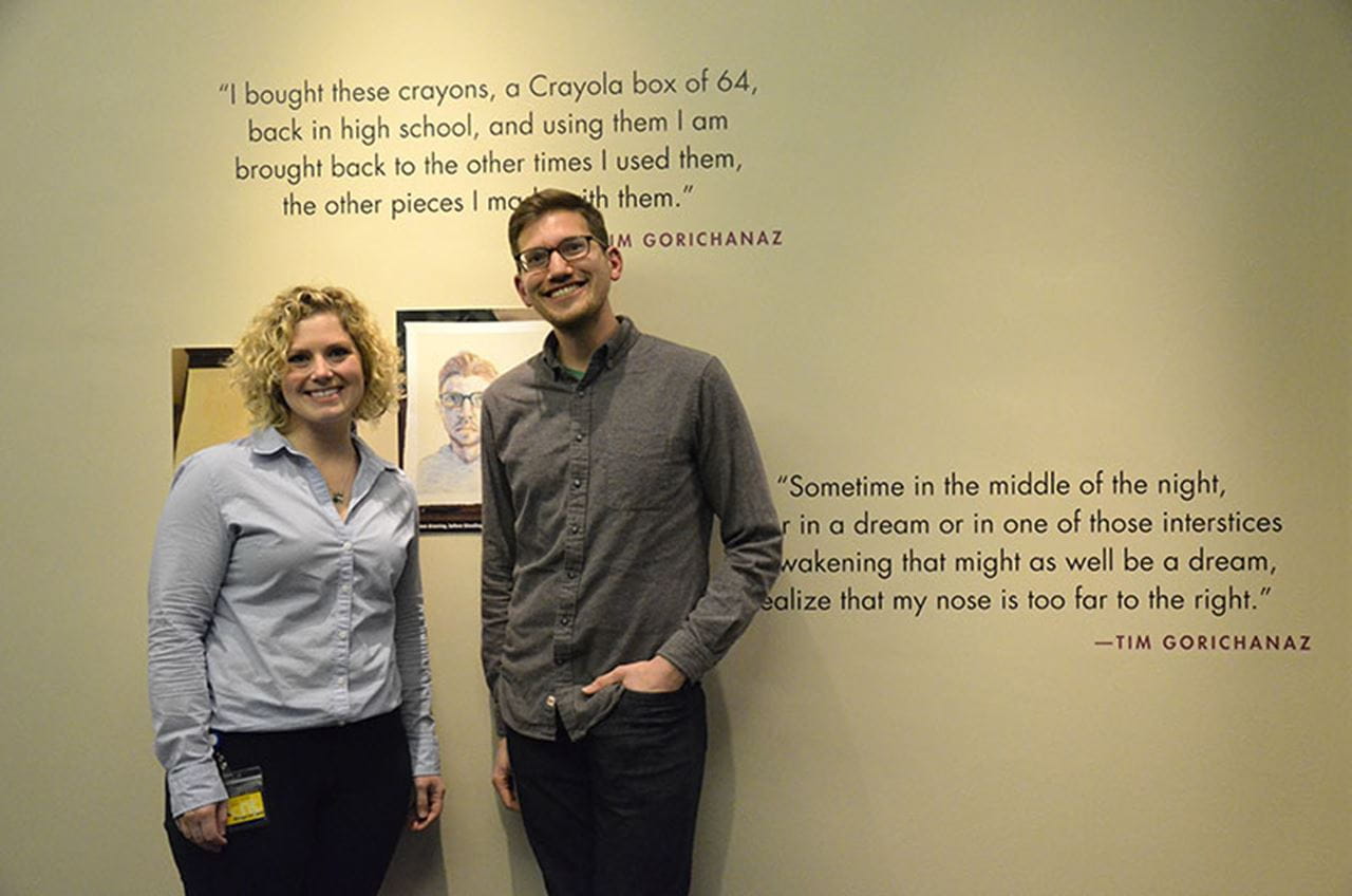 Tim Gorichanaz and Lynn Clouser at Stories of Self-Portraits opening event.