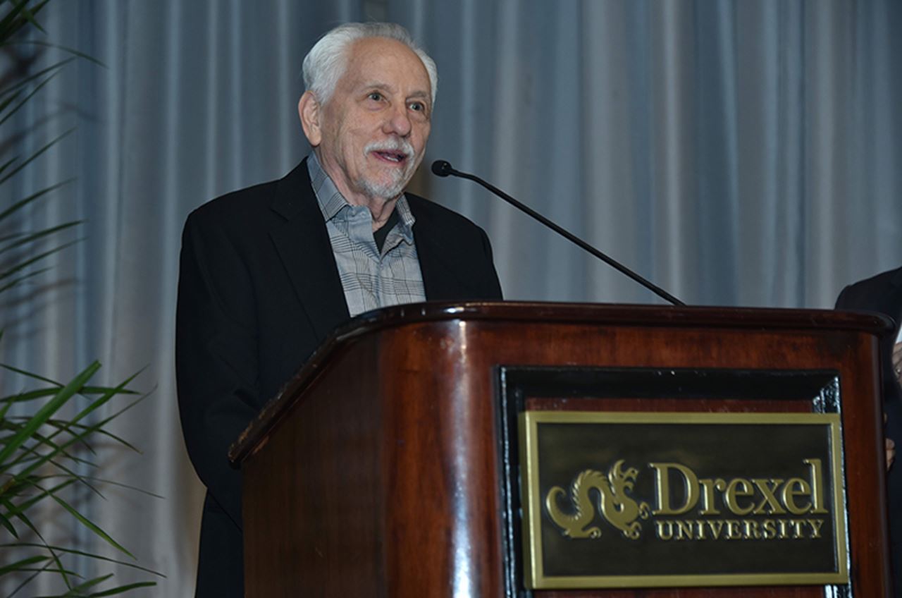 Harry G. Kwatny, PhD, the S. Herbert Raynes Professor of Mechanical Engineering in the College of Engineering, spoke at the event.