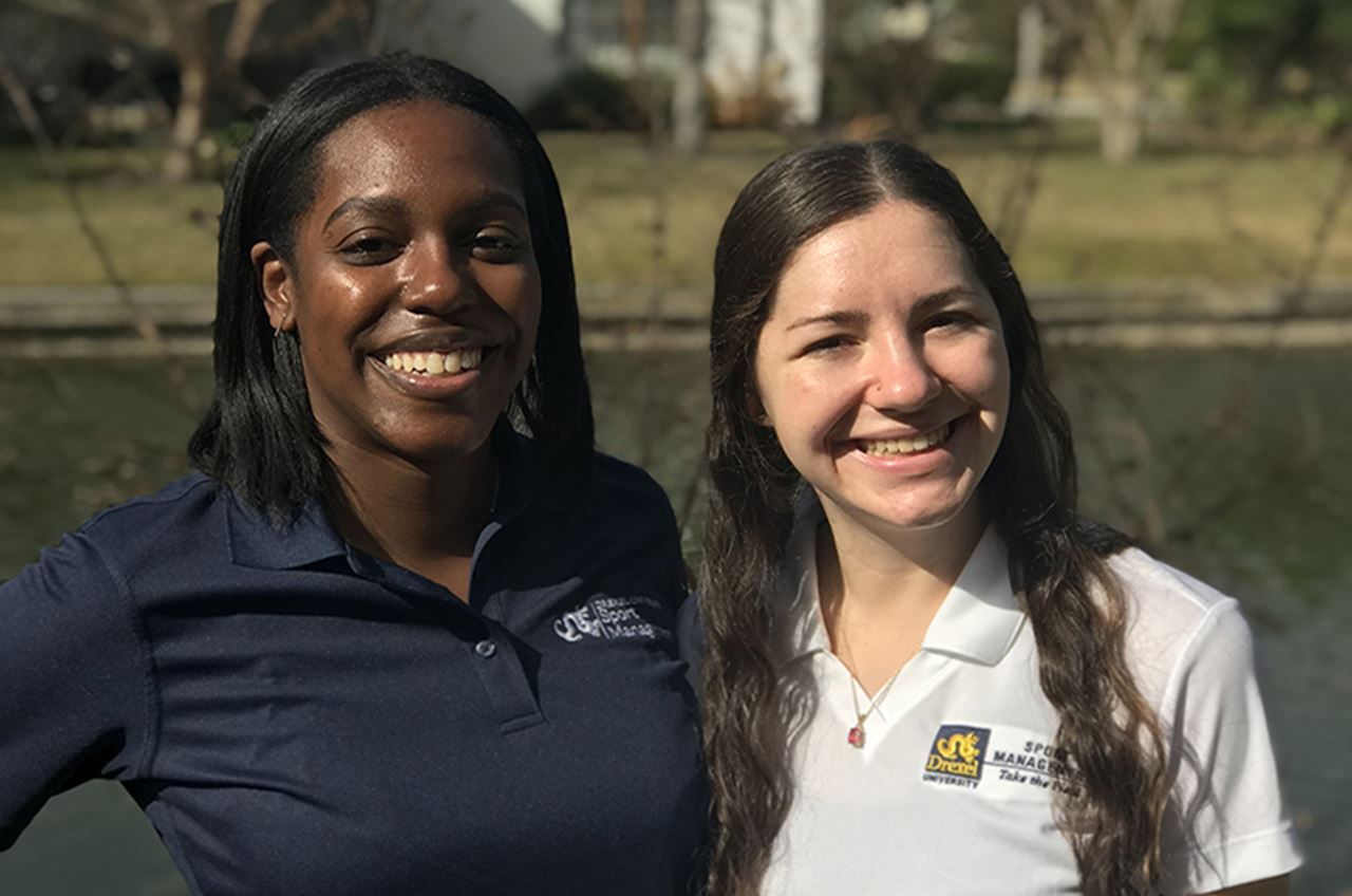 Kamille Watson, left, with Samantha Bickel, right, while in Florida volunteering with the Pro Bowl. 