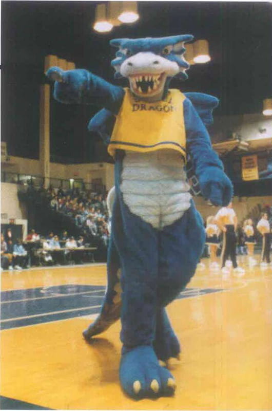 The Drexel Dragon in the 1995–96 academic year. Photo courtesy University Archives.